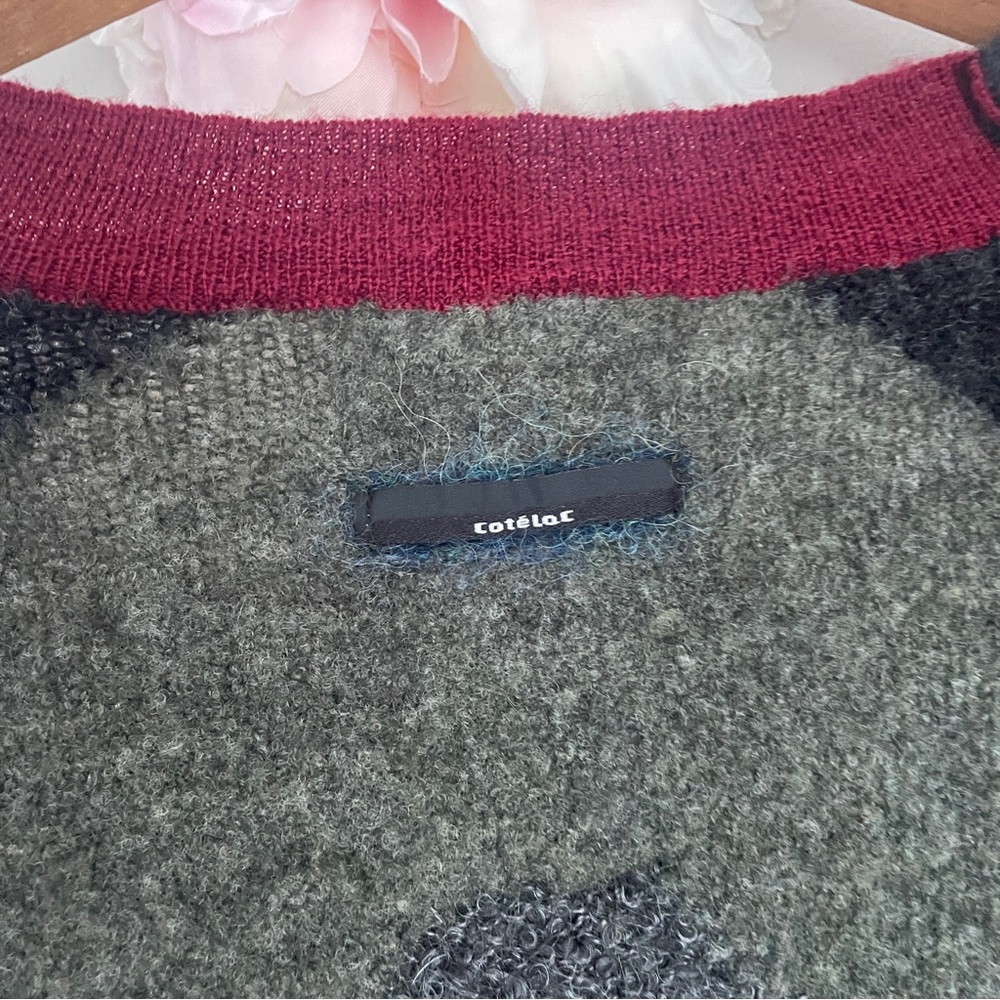 Cotelac Patchwork Pullover Sweater Wool Mohair Bl… - image 8